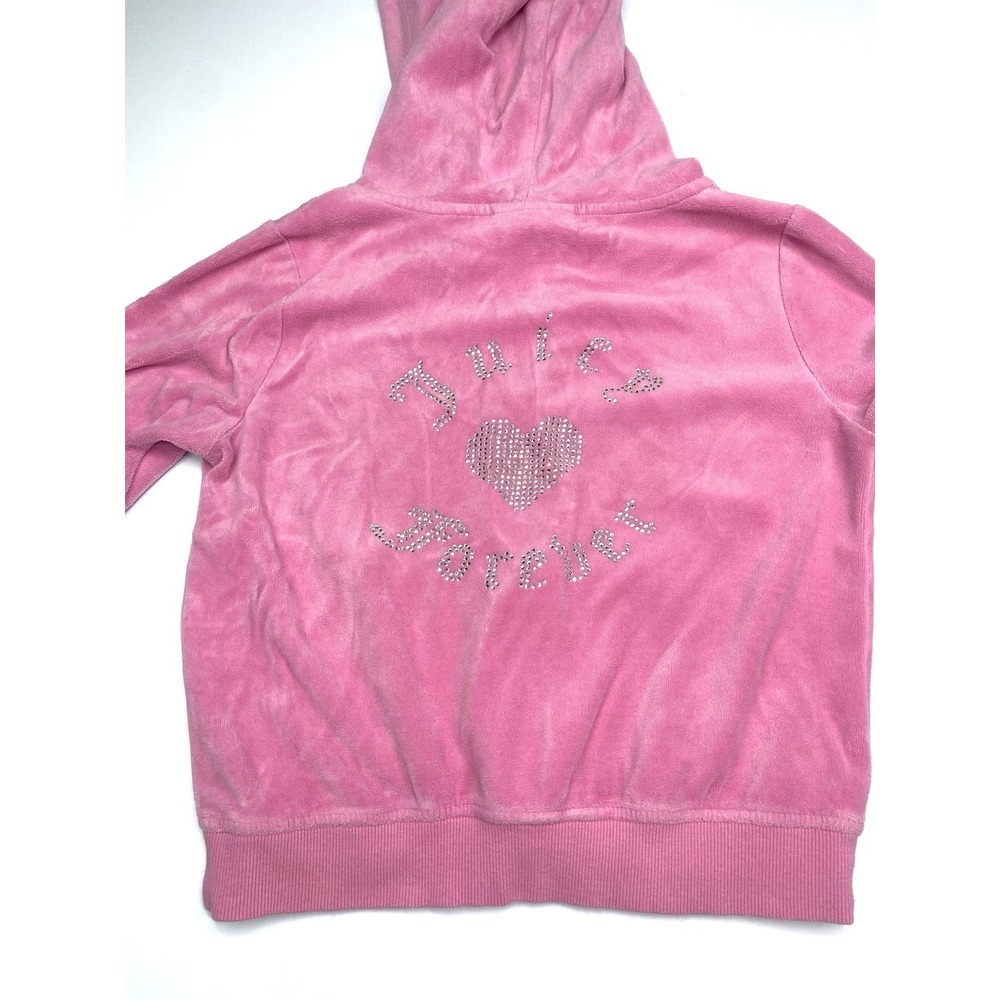 Juicy Couture Forever 21 Pink Velour Hoodie Jacket Crop Zip Hoodie Cotton Size S